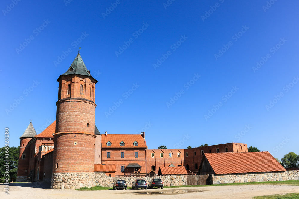 Complex of Tykocin Royal Castle with defensive walls and tower, Poland