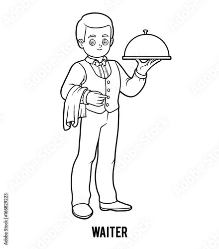 Coloring book, Waiter