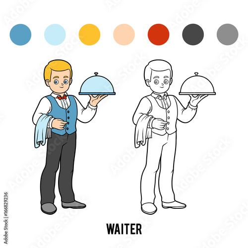 Coloring book, Waiter