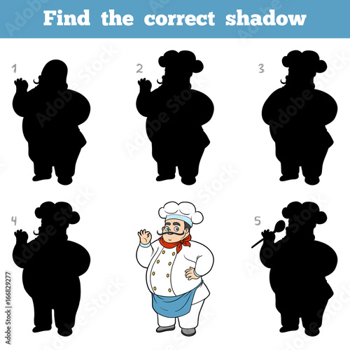 Find the correct shadow, game for children, Chef