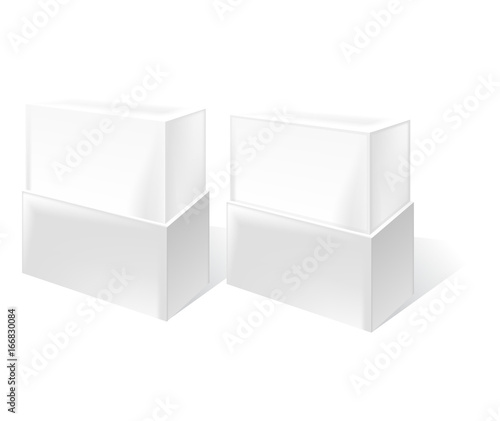 Trade exhibition promo stand, sales Kiosk Retail Trade Stand. MockUp Template isolated on the white background. 3D rendering visualization of Promotion counter . Vector illustration.