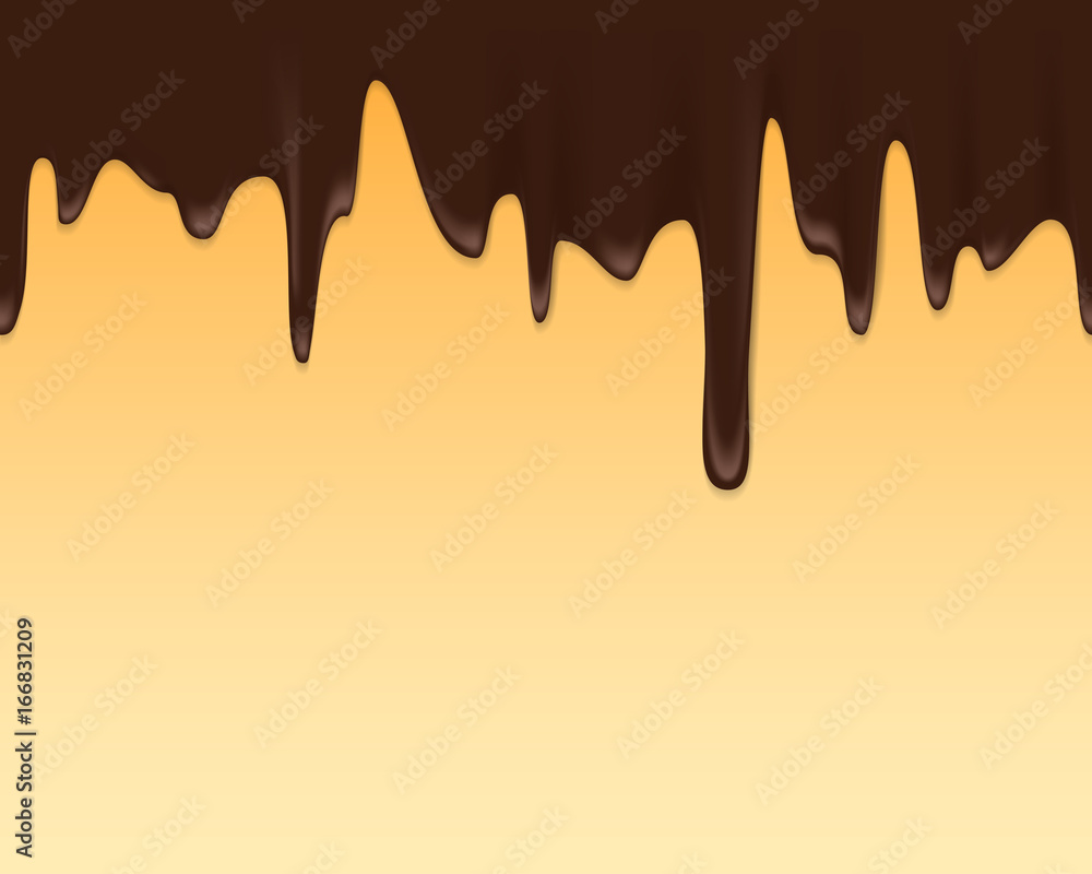Vector seamless border of melted chocolate