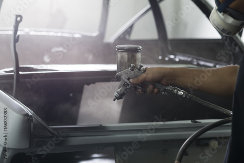 Auto body repair series: Car interior painting © bhakpong