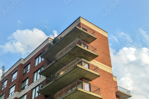 Modern condo buildings in downtown Montreal, Canada