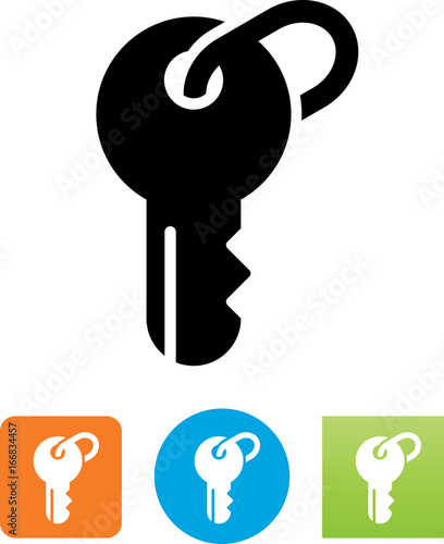 Key On Key Ring Icon - Illustration