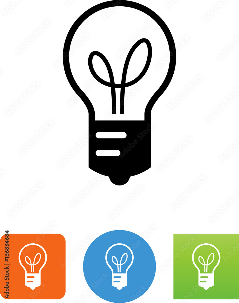 Light Bulb With Filament Icon - Illustration Light Bulb With Filament Icon - Illustration