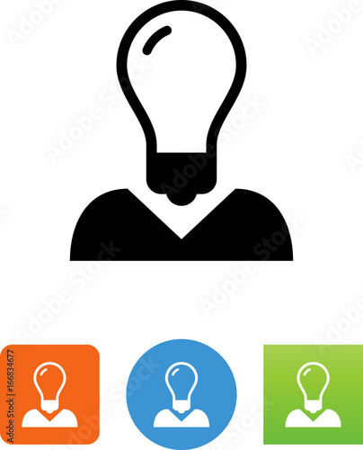 Light Bulb Head Icon - Illustration