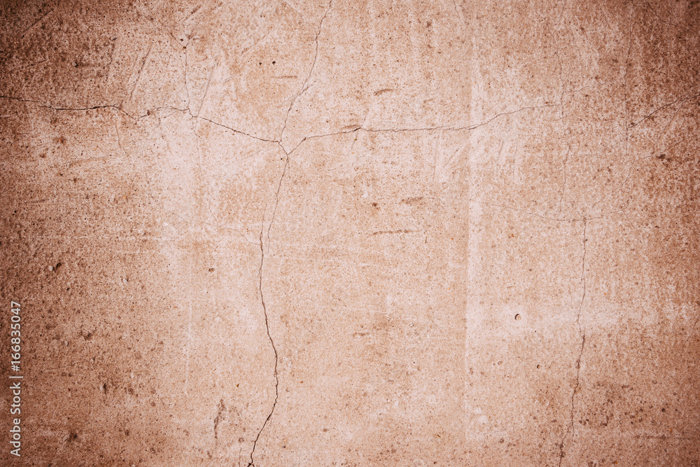 Fototapeta premium Stary betonowy mur z pęknięciami - vintage grunge stonowanych tło, tekstura