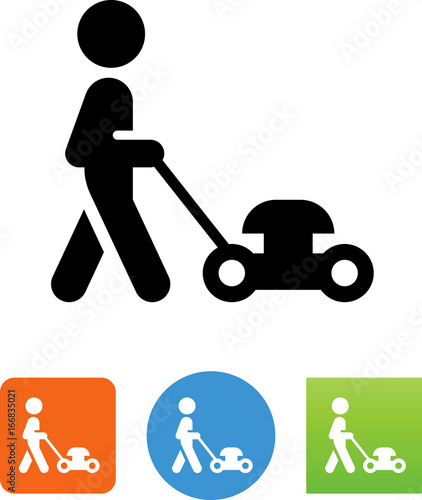 Mowing The Grass Icon - Illustration