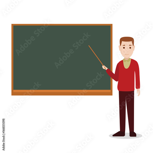 teacher teaching on a blackboard