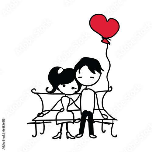 set of doodle couple. vector illustration