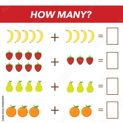 Mathematics tasks for preschool children. Tasks for addtion for preschool kids