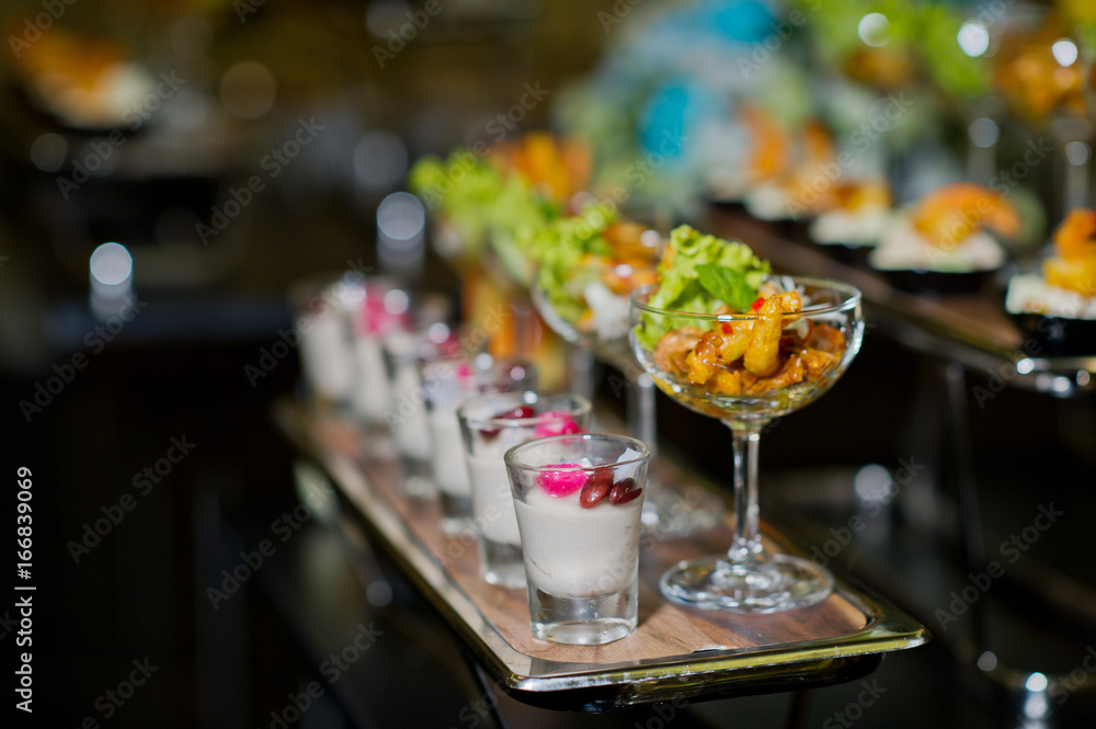cocktail food buffet. catering. dessert cocktail food buffet. catering. dessert