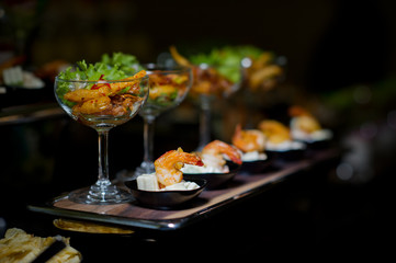 cocktail food buffet. catering. dessert