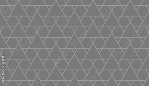 Seamless gray isometric grid triangular outline pattern vector