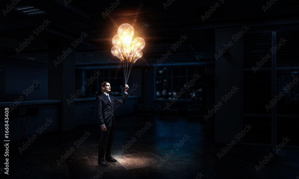 His ideas are so bright. Mixed media His ideas are so bright. Mixed media