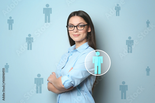Young beautiful woman on li...