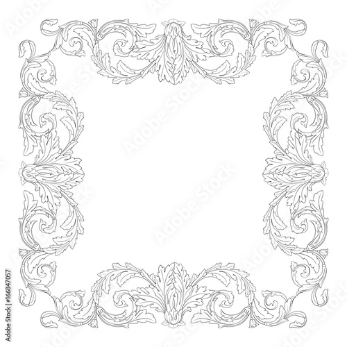 Vintage baroque frame scroll ornament 