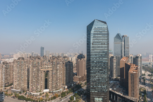 panoramic view of cityscape,midtown skyline,shot in Nanchang,China. © fanjianhua