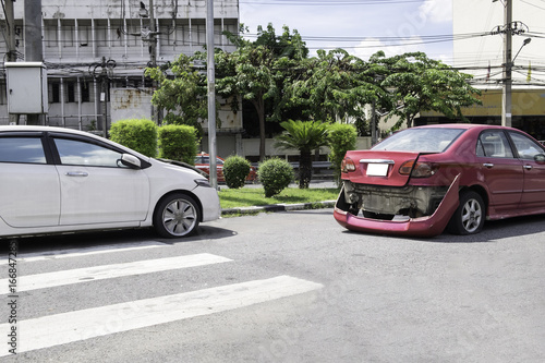 Car accident on street. © SURIYAWUT