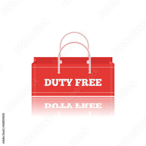 Vector flat icon of Duty Free shopping bags at airport