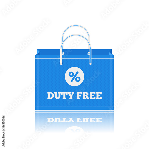 Vector flat icon of Duty Free shopping bags at airport