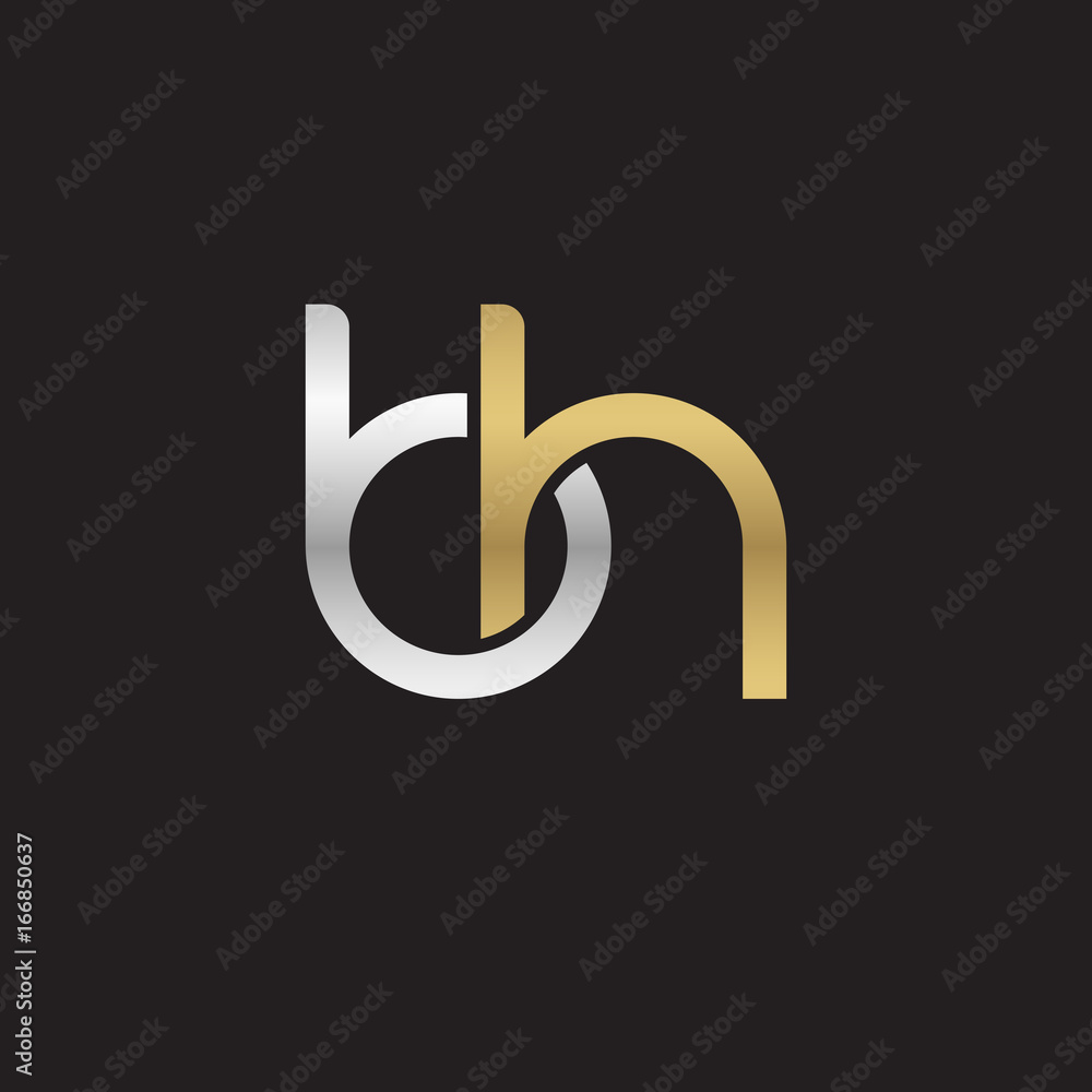 Initial lowercase letter bh, linked overlapping circle chain shape logo, silver gold colors on black background
Initial lowercase letter bh, linked overlapping circle chain shape logo, silver gold colors on black background