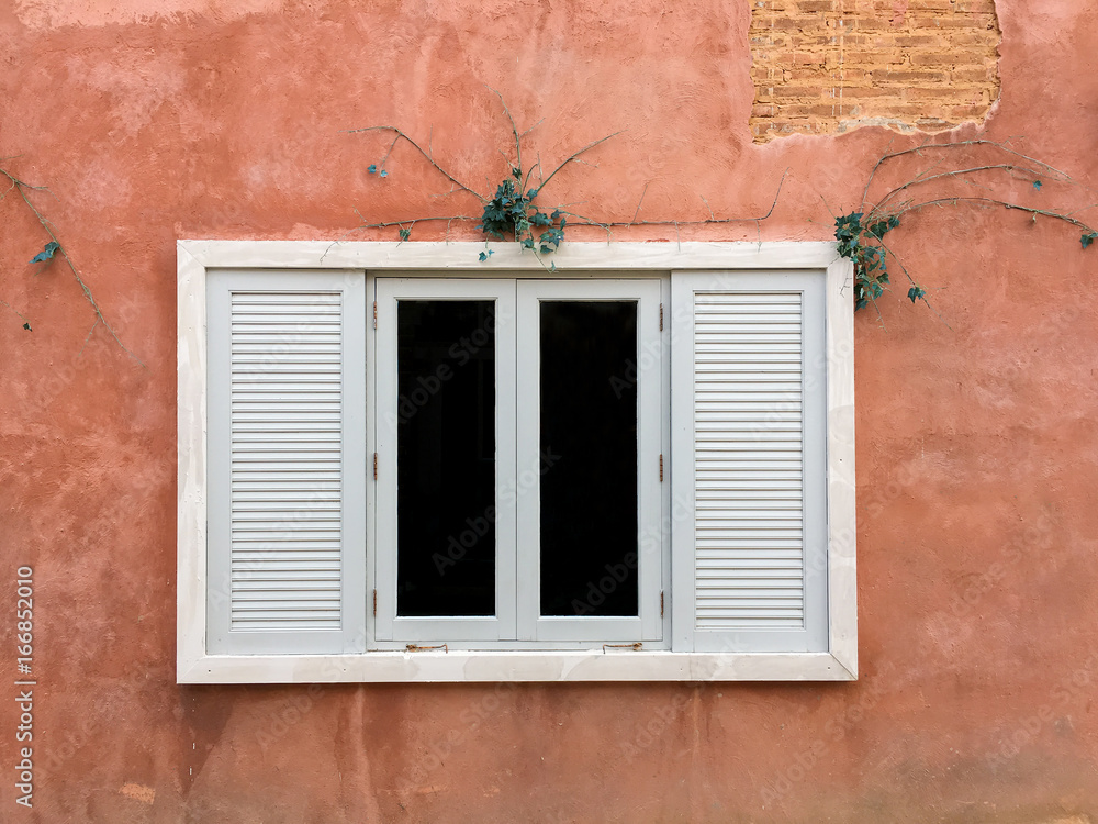 Fototapeta premium European style window with brick wall background
