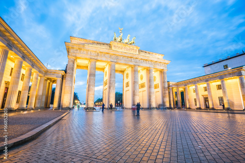 Night view of Brandenburg Gate in Berlin city  Germany