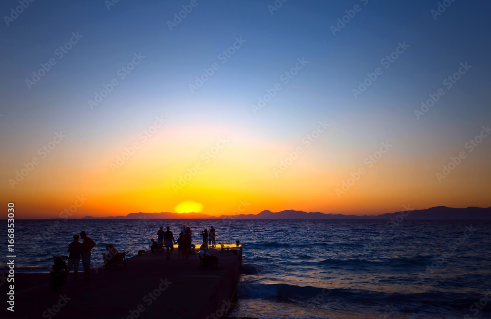 Sunset on the Mediterranean sea .