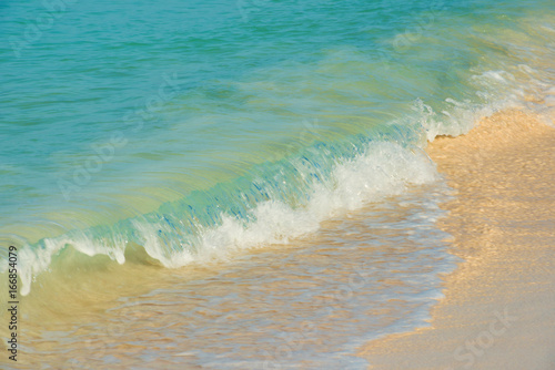 Fototapeta Naklejka Na Ścianę i Meble -  Soft wave of the sea on the sandy beach