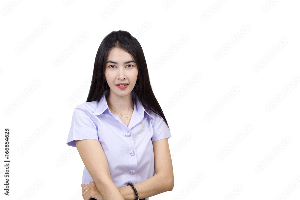 Portrait of student university uniform Portrait of student university uniform