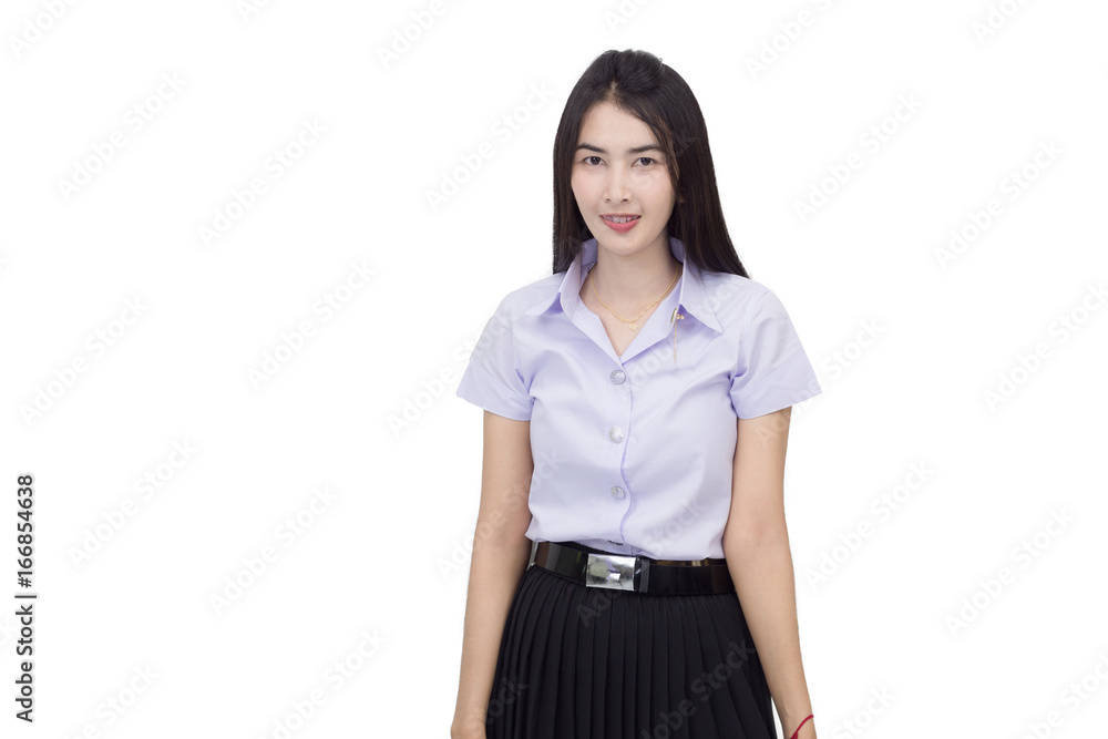 Portrait of student university uniform Portrait of student university uniform