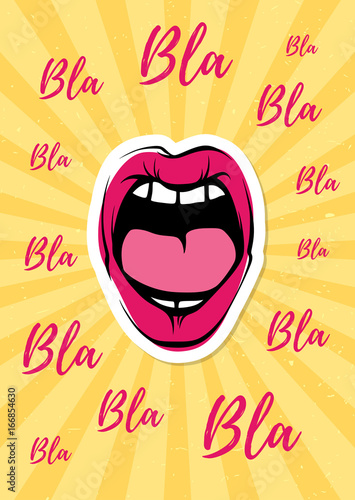 Vector Lips Kiss Illustration Card