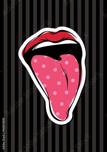 Vector Lips Kiss Illustration Card