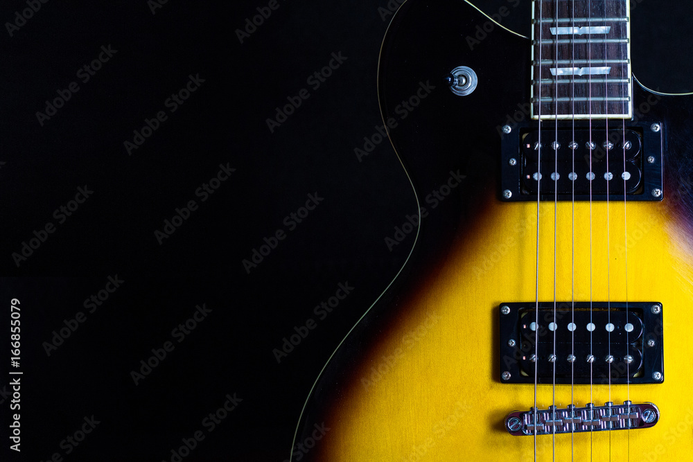 Fototapeta premium Electric Guitar on black background