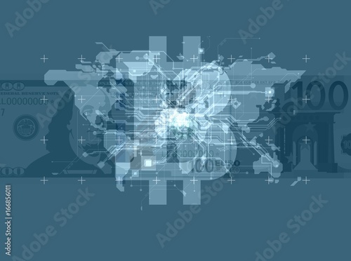 Bitcoins Crypto Currency abstract business backgriund