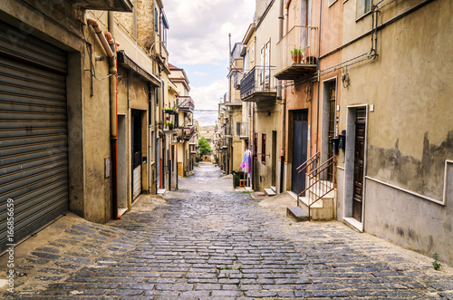 Street of sicilian town of interior