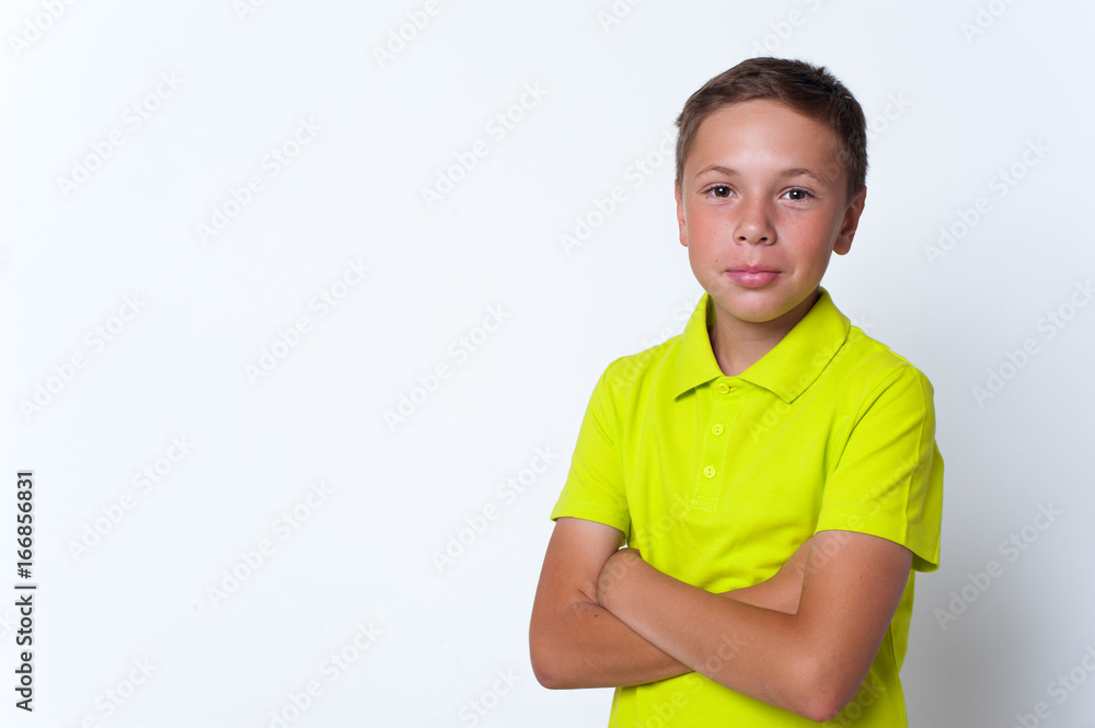 Portrait of happy smiling tween boy