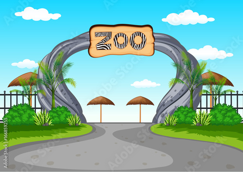 Zoo entrance with no visitors