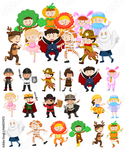 Children in halloween costumes