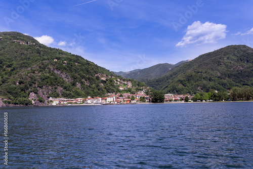 Maccagno on Lake Maggiore from the lake side - Maccagno, Lake Maggiore, Varese, Lombardy, Italy © karlo54