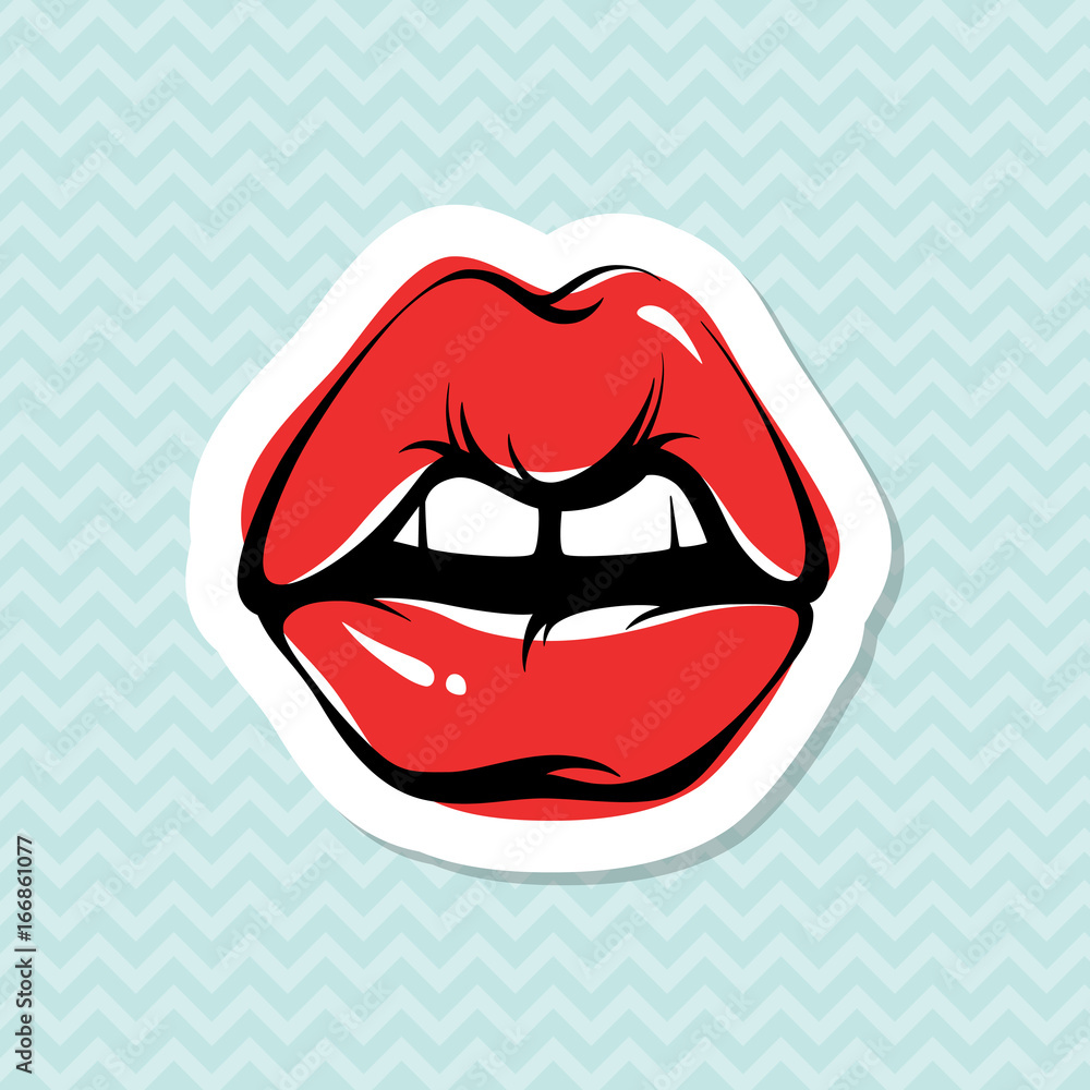 Vector Lips Kiss Icon Illustration