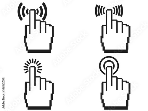 pixel hands icon set