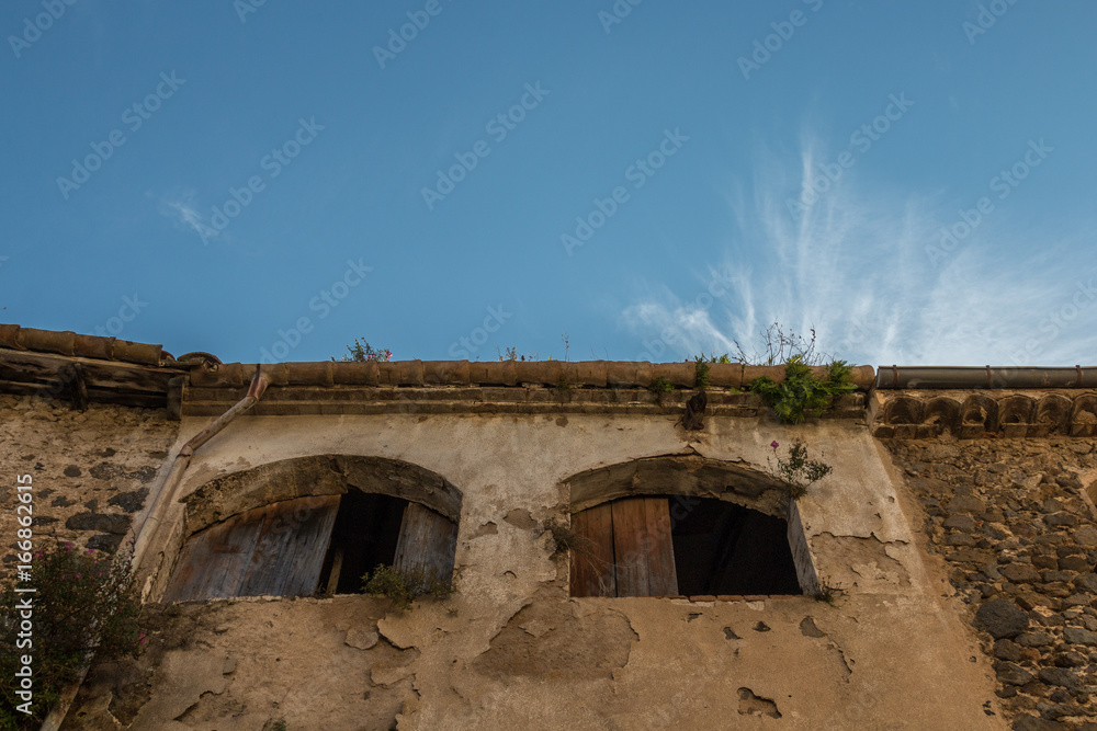 The window of an abandoned building