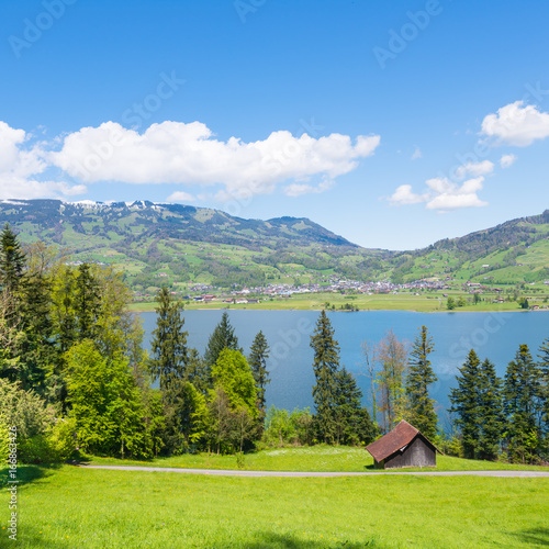 Wallpaper Mural Summer calming pastoral landscape. Swiss countryside.  Canton Schwyz Torontodigital.ca