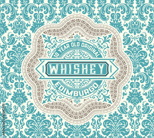 Whiskey label. Vector layered