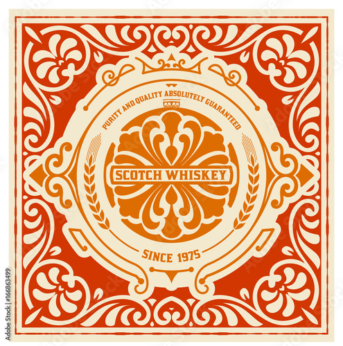 Whiskey label. Vector layered