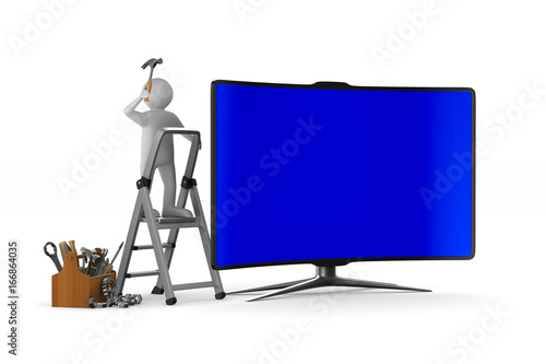 Service TV on white backgro...