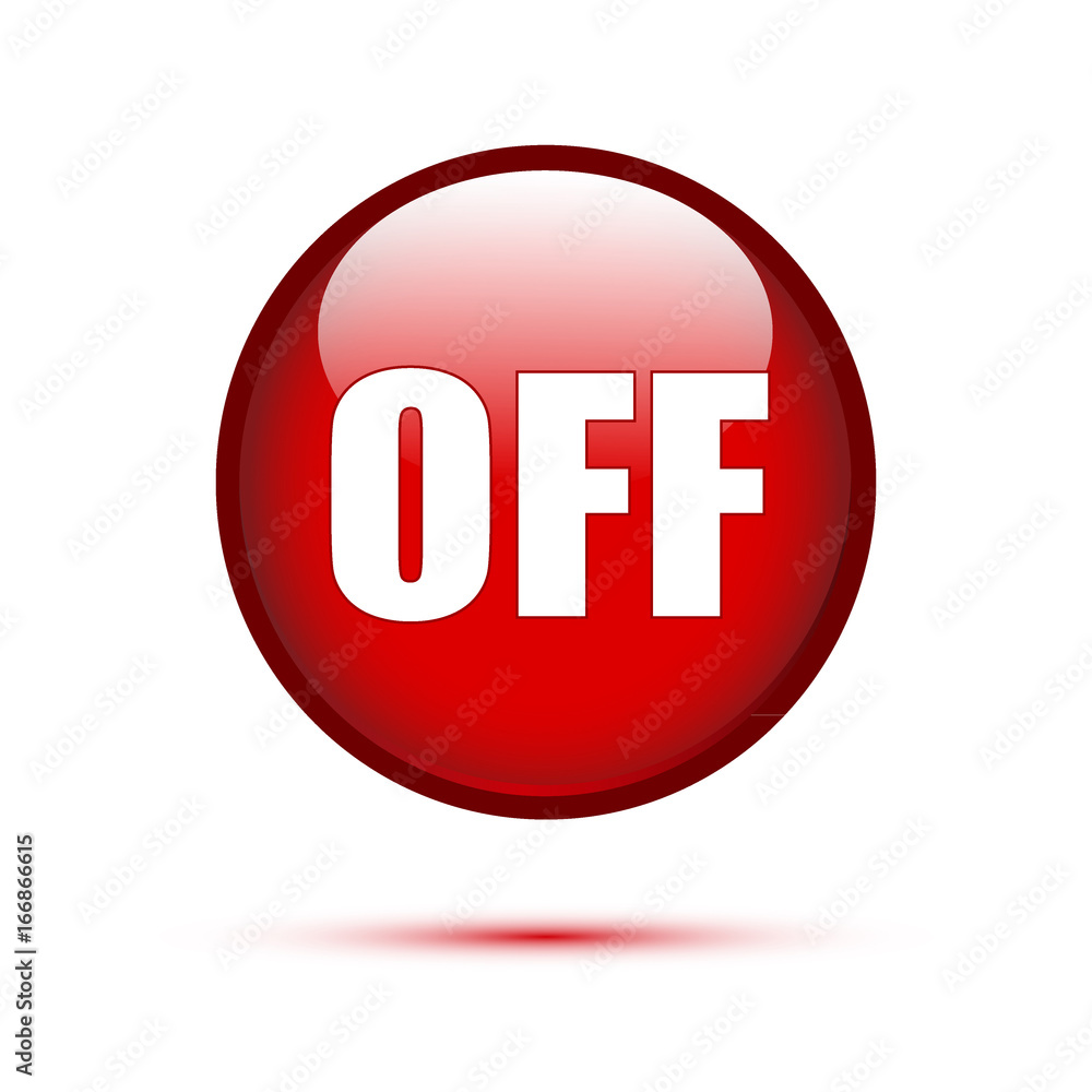 Red glossy OFF button Red glossy OFF button